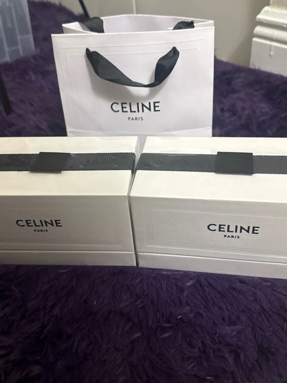 Celine White Packaging with Black Logo Text